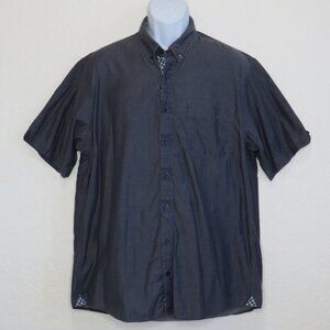 Arturo Calle* Men's Short Sleeve Button Down Curved Hem Chest Pocket Shirt~ XL